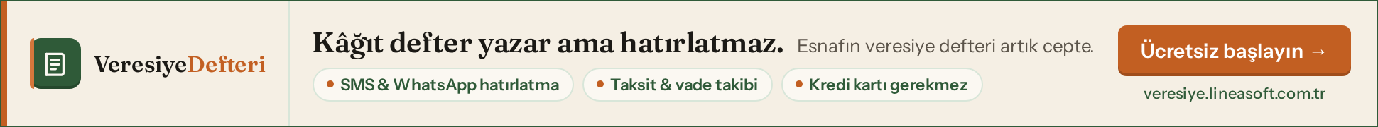 Veresiye Defteri — Esnafın veresiye defteri artık cepte