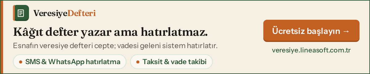 Veresiye Defteri — Esnafın veresiye defteri artık cepte